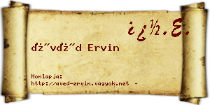 Ávéd Ervin névjegykártya