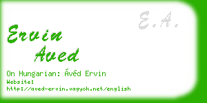 ervin aved business card