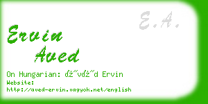 ervin aved business card